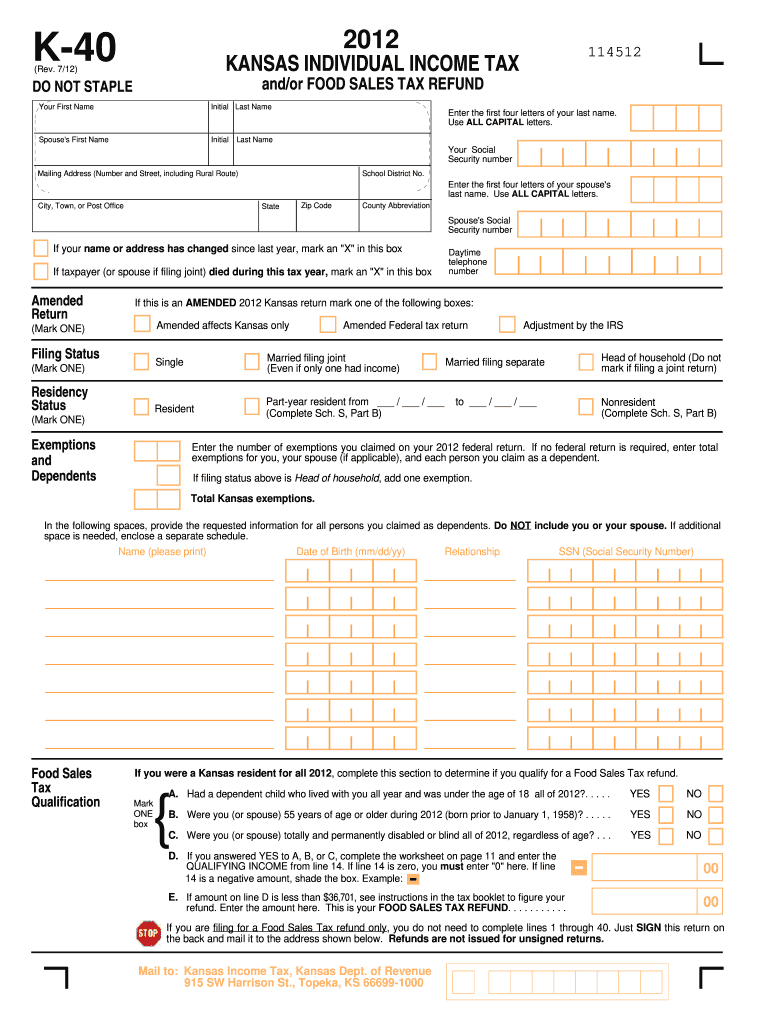  K 40 Form 2020