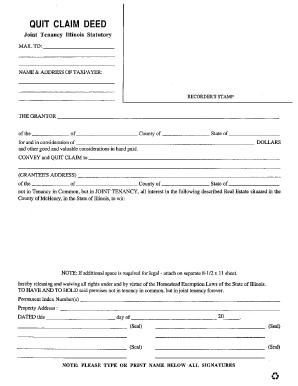 Illinois Quitclaim Deed Form