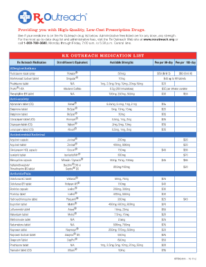 Rx Outreach Medication List  Form