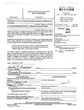 Wisconsin Quit Claim Deed Example  Form