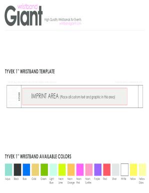 Tyvek Wristband Template Microsoft Word  Form