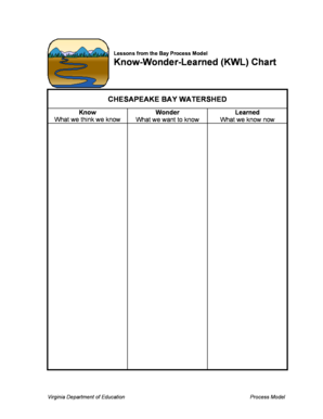 Va Kwl Chart  Form