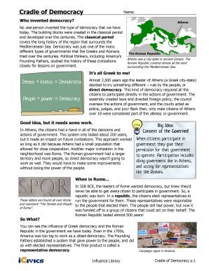 Cradle of Democracy Answer Key  Form