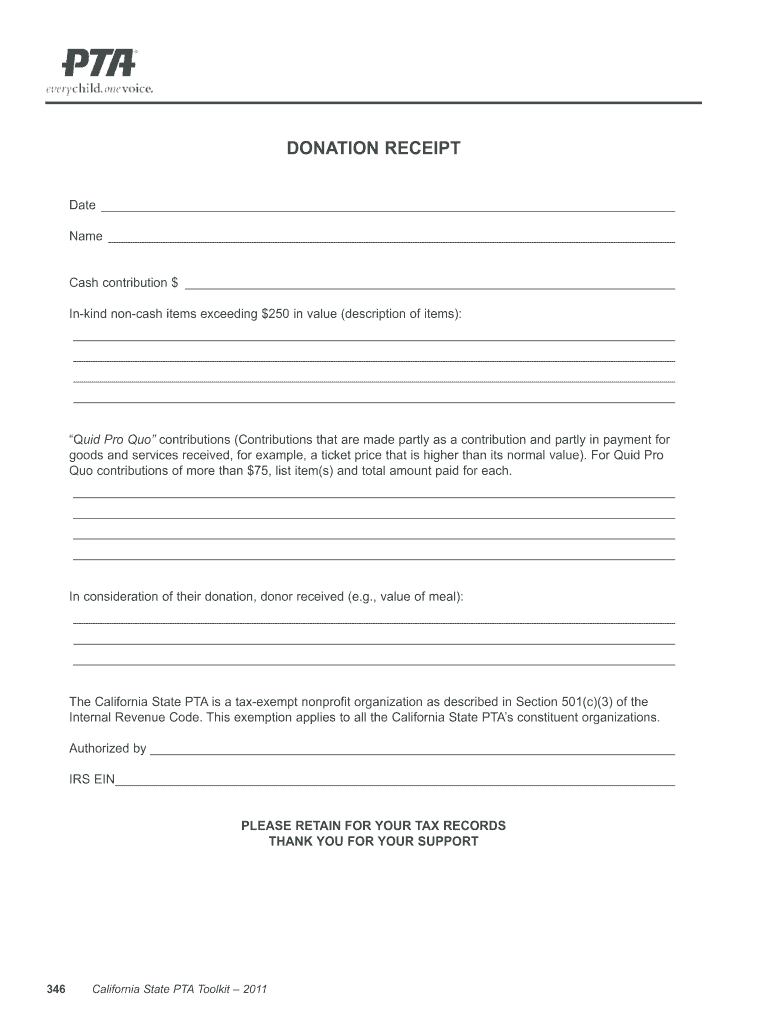  Pta Receipt Form 2011