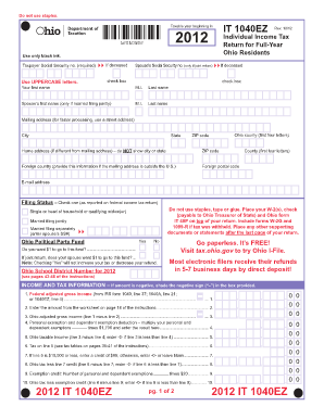 Online Tax Ohio it 1040ez the Ohio Department Form