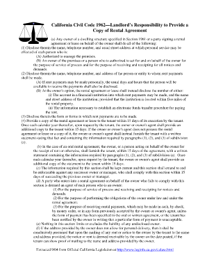 California Civil Code 1962  Form