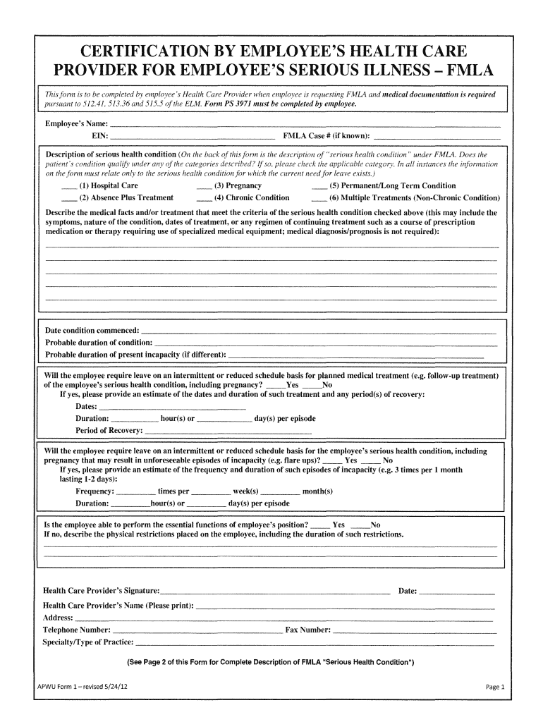 Printable Fmla Forms Fill Out and Sign Printable PDF Template signNow
