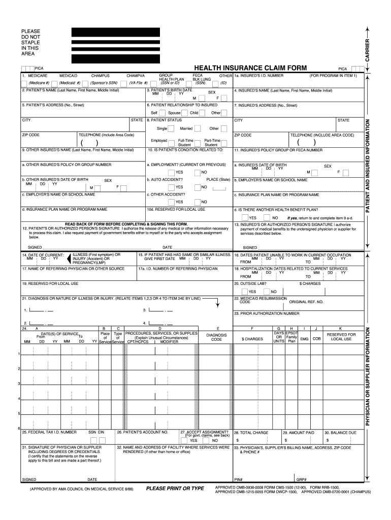 Cms 1500 PDF Filler  Form