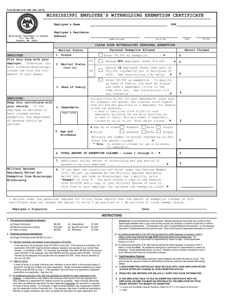  Ms State Tax Forms 2015