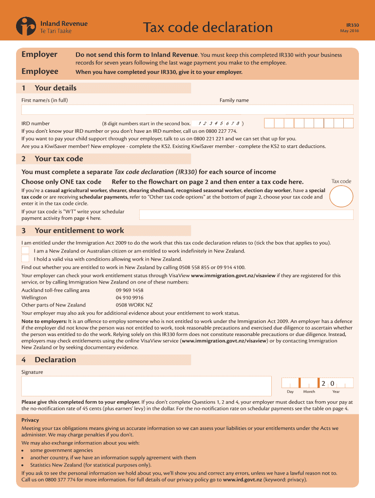  Ir330 Form 2018