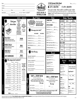 Potbelly Menu PDF  Form