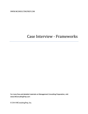 Case Interview Frameworks Management Consulting Prep  Form
