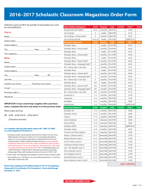 Scholastic Magazine Order Form