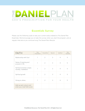Danielplan Com Start Essentials Survey  Form