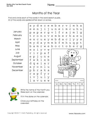 Circle the Word Puzzles  Form