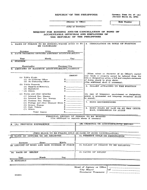 Fidelity Bonding Forms Bureau of the Treasury