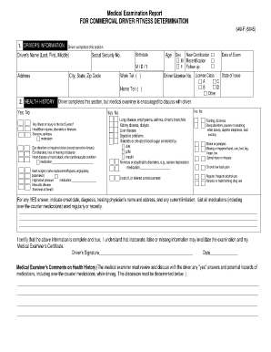 Medical Examination Report  Form
