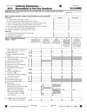 California 540nr Form