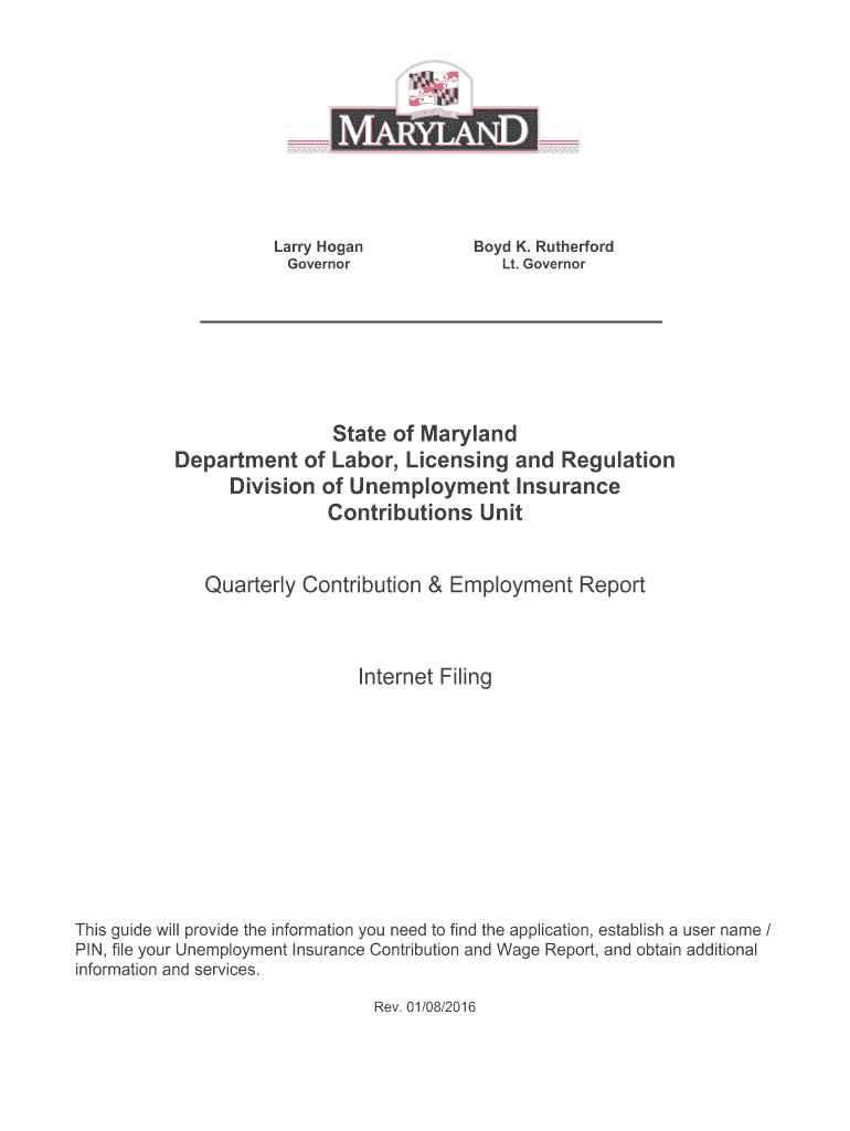  Maryland Unemployment Insurance Quarterly Contribution Report Form PDF 2007