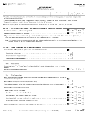 Schedule 141  Form