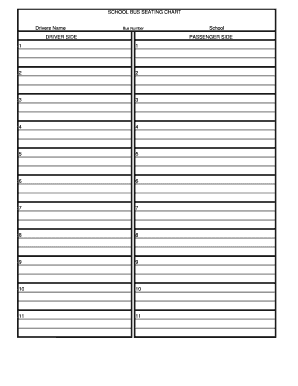 Seating Chart Template Pdf