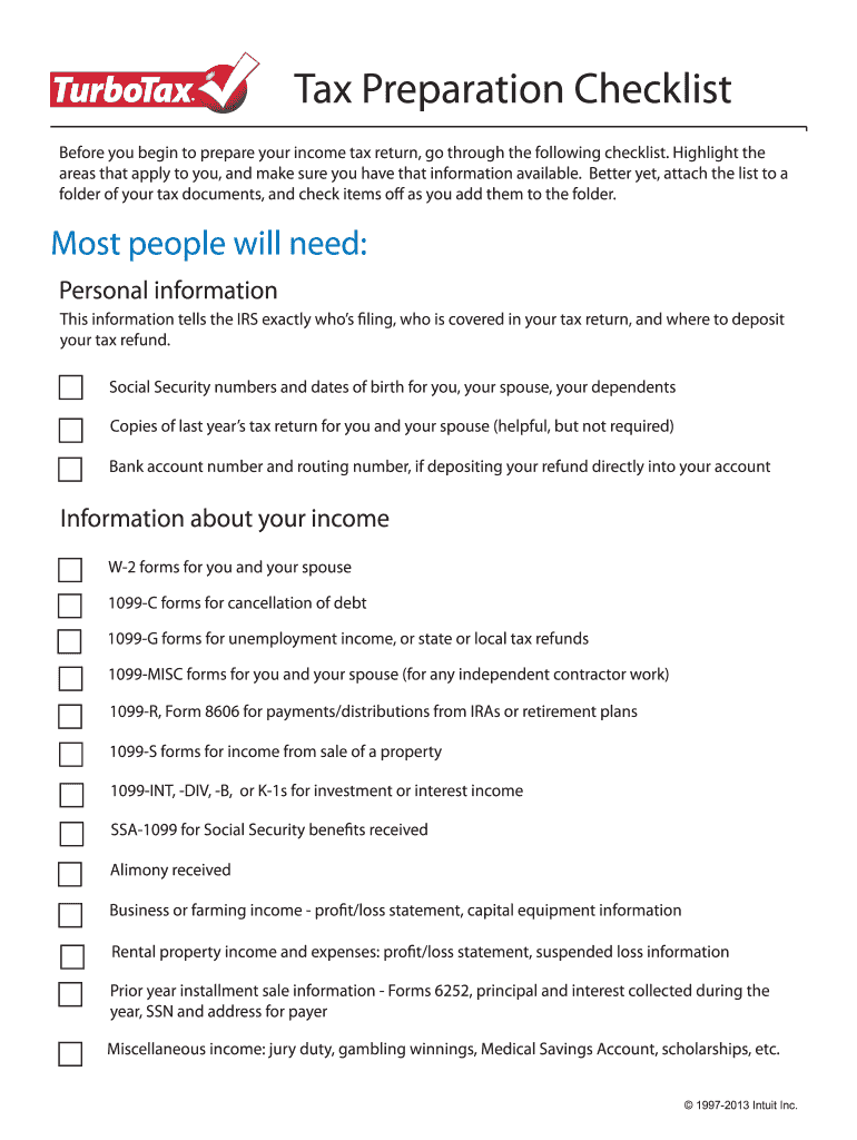 Tax Preparation Checklist PDF Form Fill Out And Sign Printable PDF 