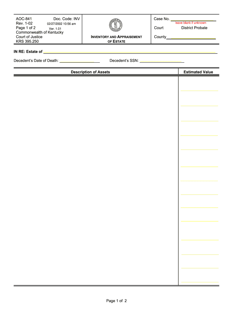  Aoc 841 Form 2002