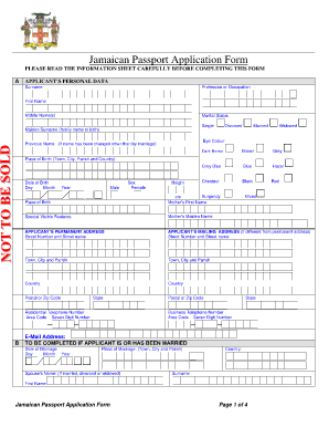 Jamaican Passport Application Form Sample