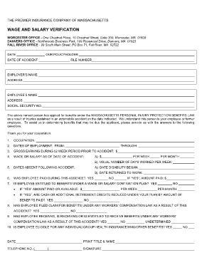 Wage Verification Form