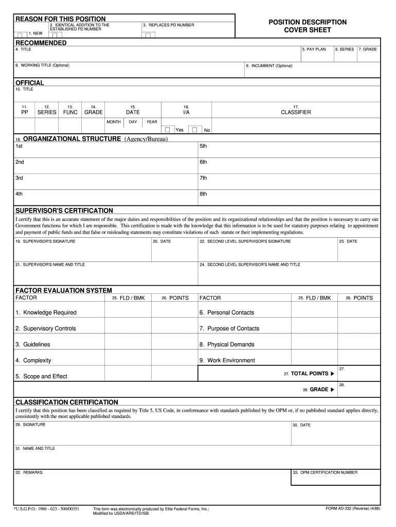 Get and Sign Ad 332 1986-2022 Form
