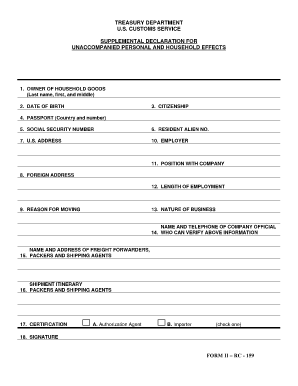 Household Declaration Form