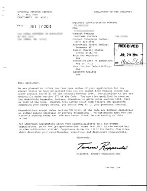 Irs Determination Letter Sample  Form