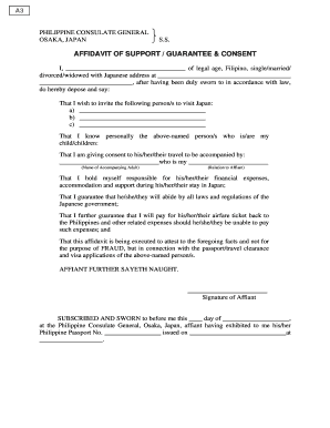 Affidavit of Support and Guarantee Sample  Form