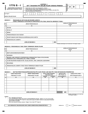 SPT Tahunan PPh Orang Pribadi 1770 S Direktorat  Form