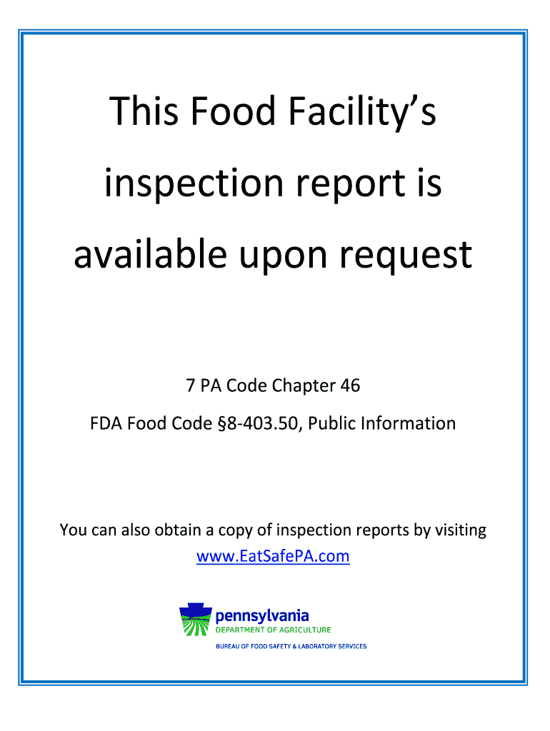 Health Inspection Available Upon Request  Form