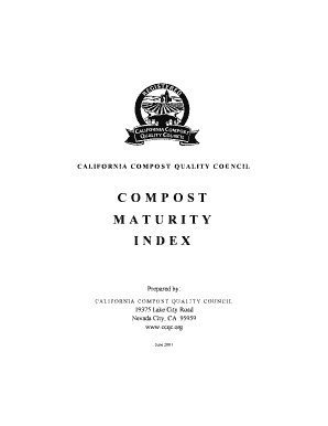California Compost Quality Council CCQC Compost Maturity Index Calrecycle Ca  Form