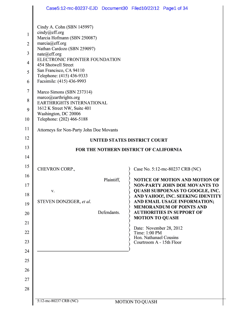 Motion to Quash Unlawful Detainer California Form