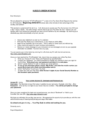 Kudzu Staffing Pay Stubs  Form