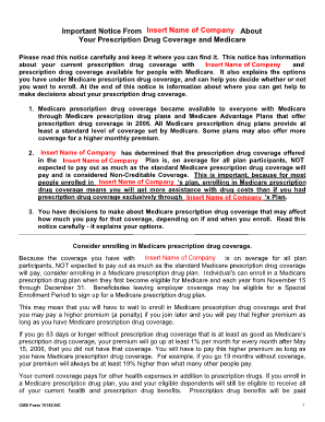 Medicare Creditable Coverage Form