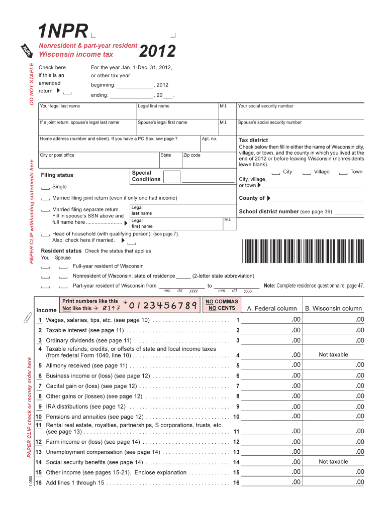 Get and Sign 1npr Wisconsin Form 2018