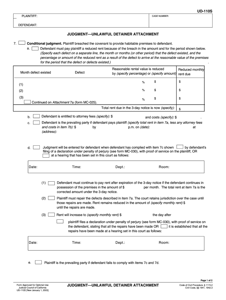 Ud 110s  Form