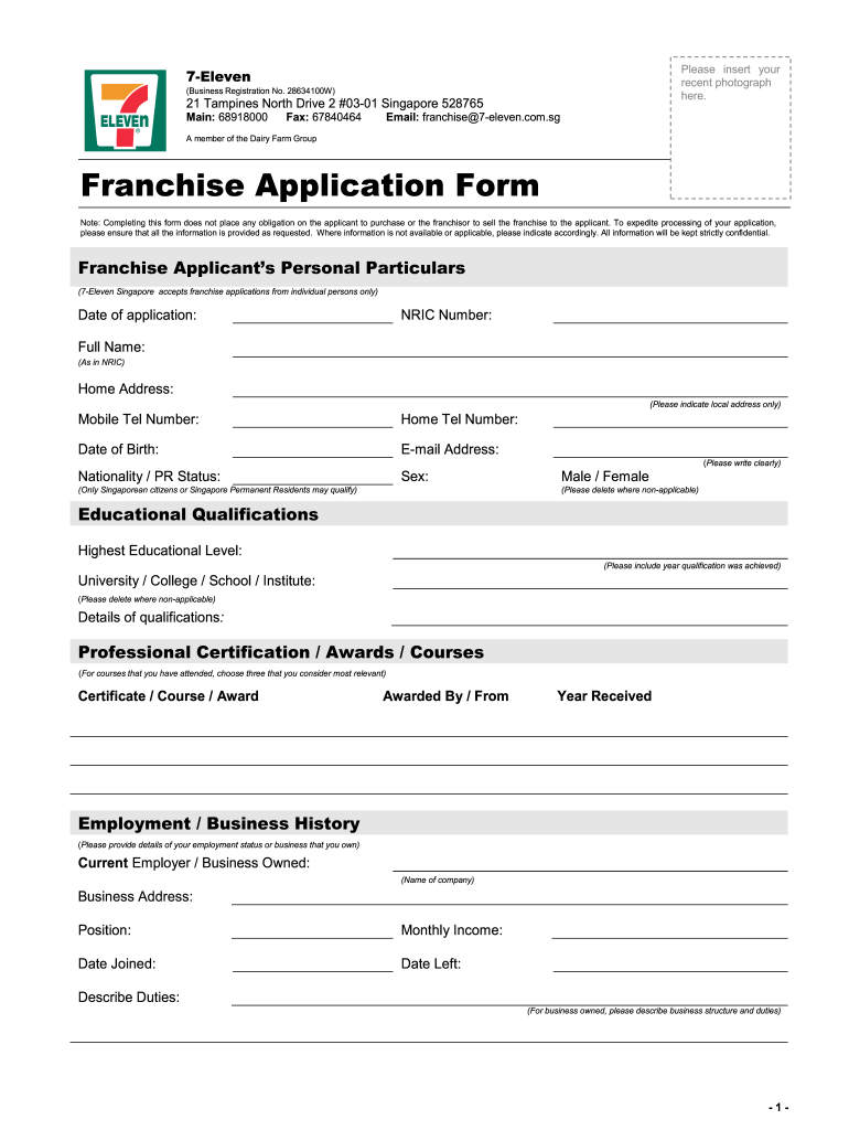 7 Eleven Employment Application Form