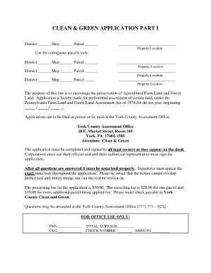 Clean and Green York County Pa  Form