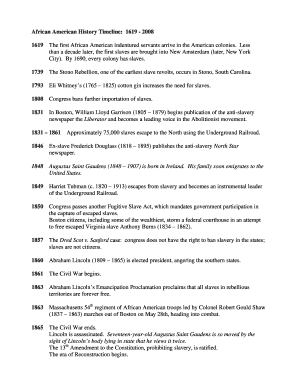Black History Timeline PDF  Form