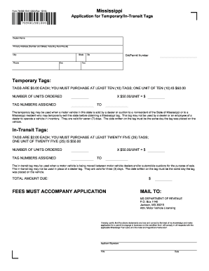 Tag Applied for Printable  Form