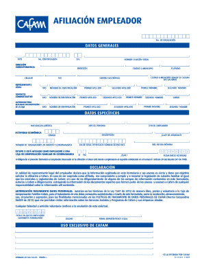 0629 Afiliacin Empresas V4 Cafam  Form