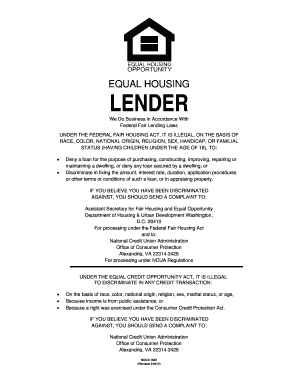 Equal Housing Lender Poster PDF  Form