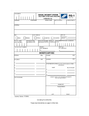 Sss Requirements for Self Employed  Form