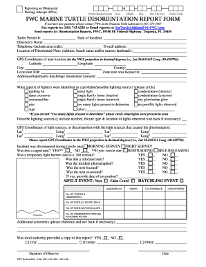 Fwc Fillable Sea Turtle Stranding and Salvage Network Form