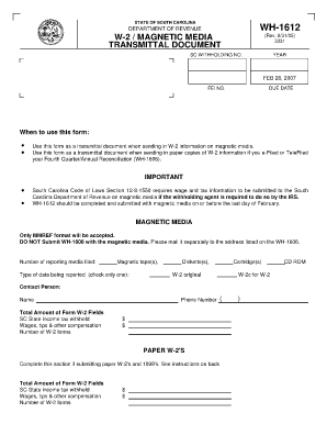 Fillable Wh 1612  Form